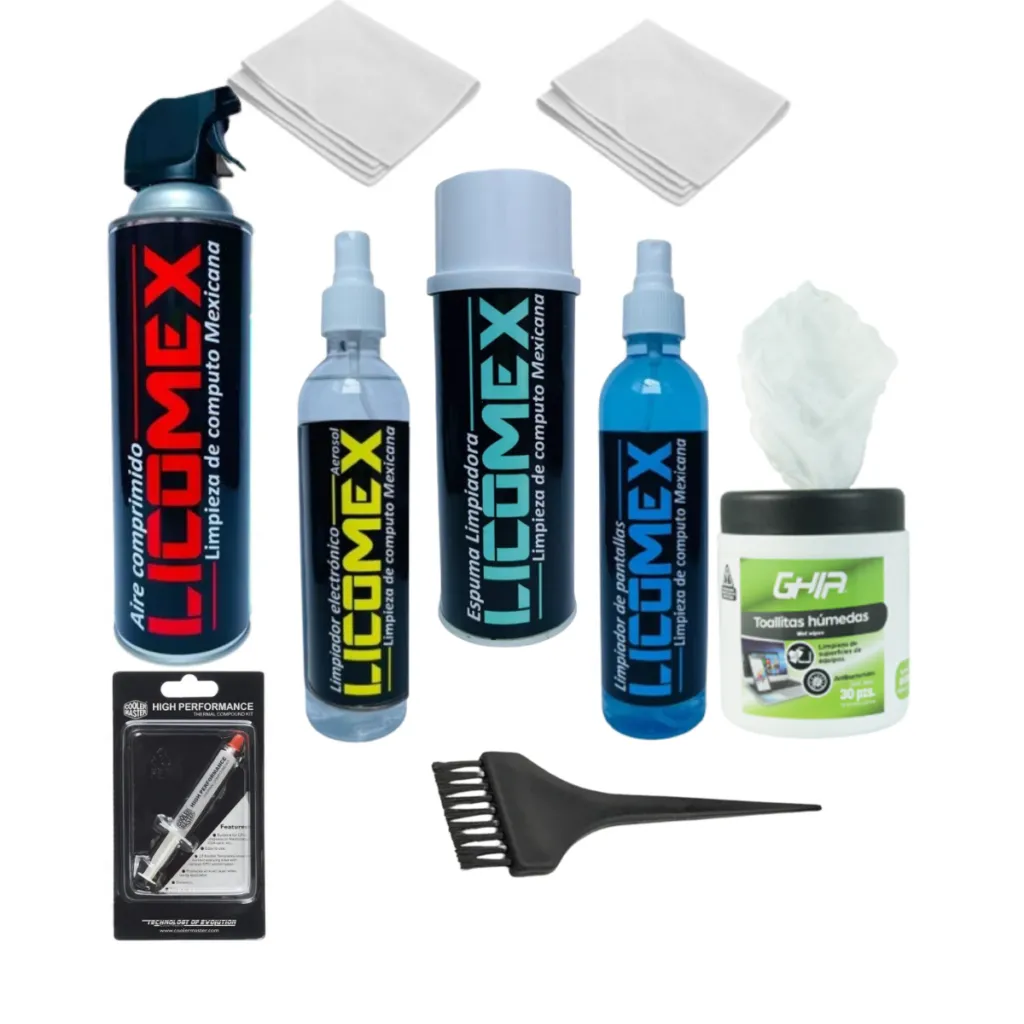 Kit De Limpieza Mantenimiento Pc Completo 9 Piezas