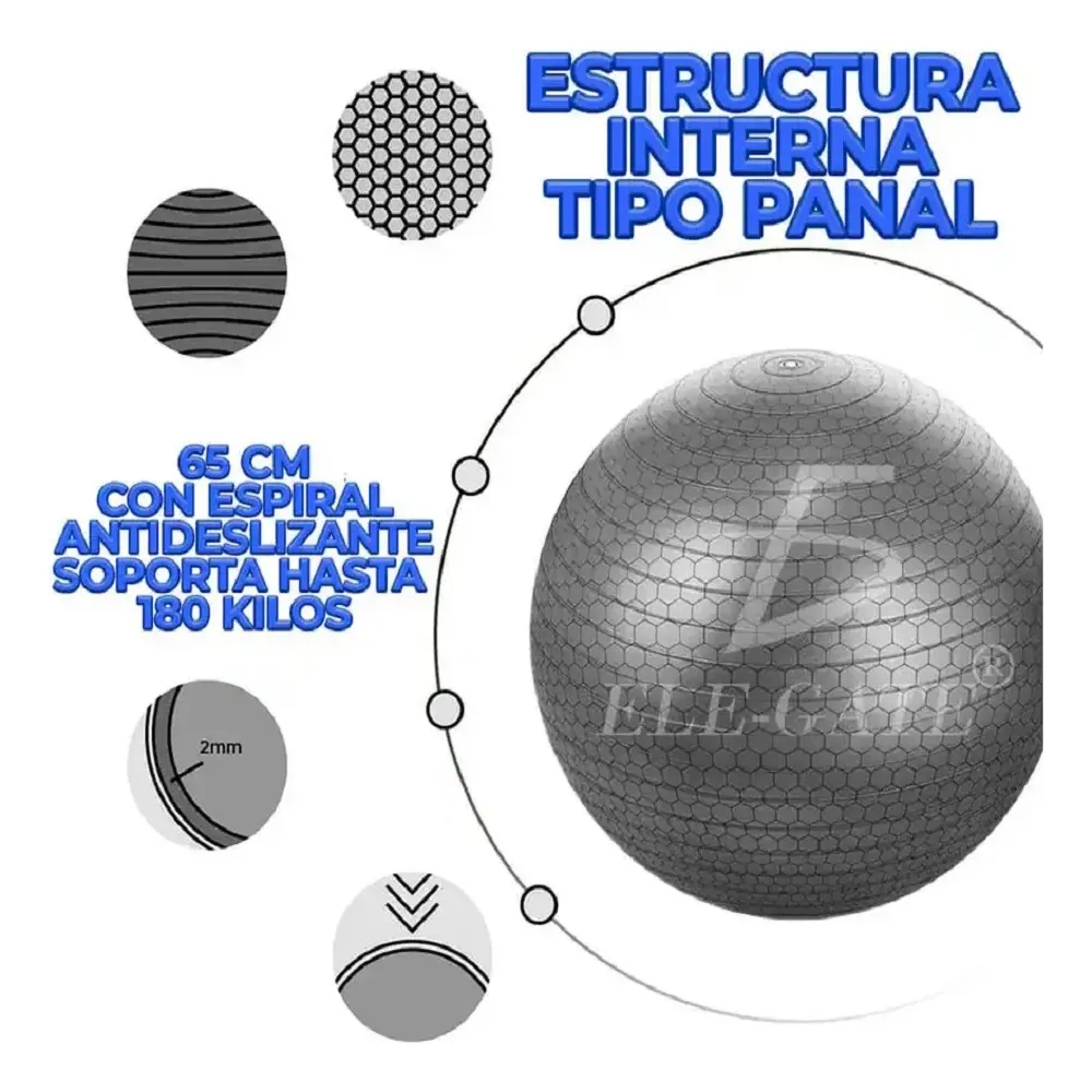Pelota De Yoga Pilates Y Fitness Para Terapia Física 65cm - Imagen 4