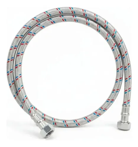 Manguera Flexible Para Boiler Acero Inoxidable 3/4x3/4 80cm Plateado