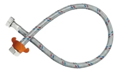 Manguera Para Wc 35cm Con Maneral Flexible Plateado