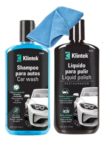 Kit Limpieza Automotriz Klintek Shampoo Polish Y Paño