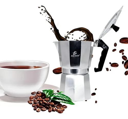Cafetera Ele-gate Colombia Tazas Manual Plateada Italiana Color Plateado 150 Ml
