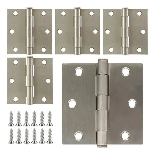 Caja De Bisagras Satinadas 3x3 Cabeza Plana Fumetax 10pzs