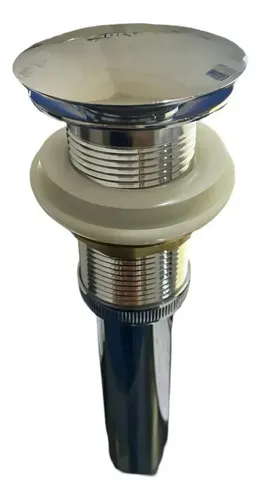 Contra Para Lavabo Con Tapon Push 1 1/4 Cromada Plateado