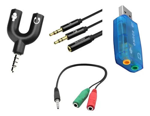 Pack Conectores Audio Adp U Cable Mic Audif Tarjeta 5.1 Usb Cable
