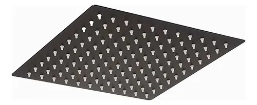 Regadera Cuadrada Negra Solvex Acero Inoxidable 8 Pared Baño Negro Mate