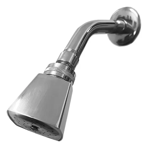 Regadera Cuadrada 2 Acero Inox Brazo Chapetón Solvex Sp50006 Plateado Brillante