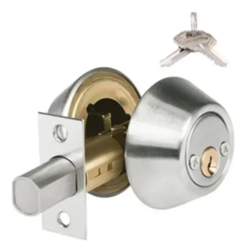 Cerrojo Funlock Doble Cilindro Acabado Cromo Satinado Plateado