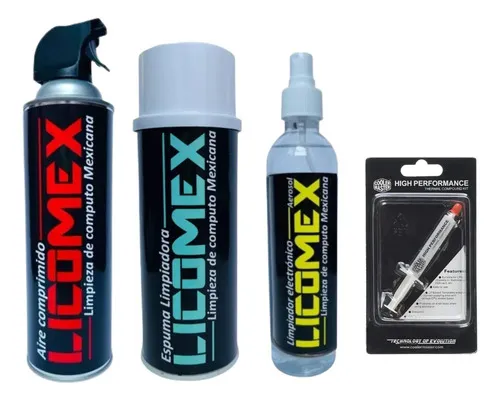 Kit Mantenimiento Pc Aire Limp Circuito Espuma Pasta Térmica