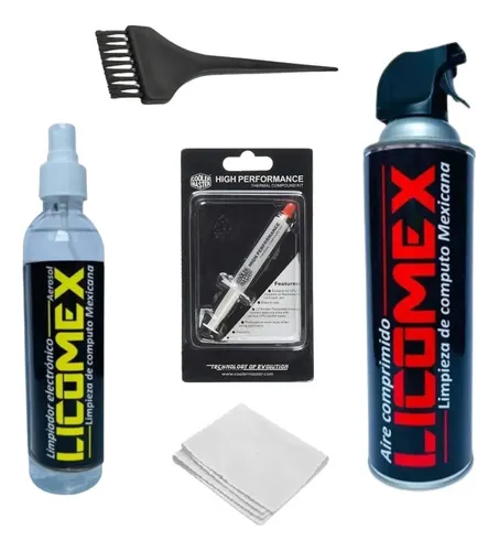 Kit Mantenimiento Pc Aire Limp. Circuitos Pasta Paño Brocha